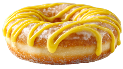 Powdered sugar donut on white background