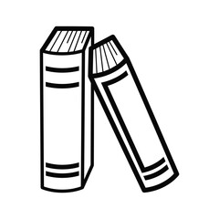 Two books leaning against each other isolated on