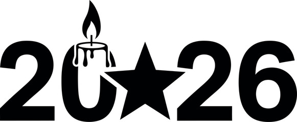 Vector Illustration of 2026 Year Design with Star and Abstract Element for Future Events and Planning