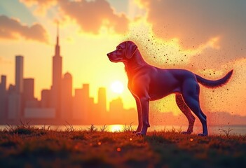 minimal geometric collection with coloured, pupil, labrador, difficulty, togetherness, tissue, highrise