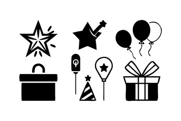 Celebration icons isolated on for party and special events