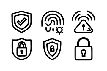 Security and protection icons isolated on for web and app design