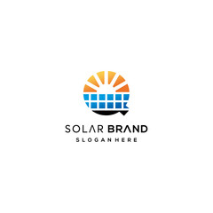 Solar Letter Q Logo Design Vector Template