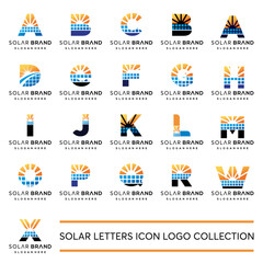 Set Letter Solar Logo Icon Design Vector Template