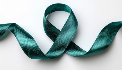 Green ribbon symbolizes hope and support, often associated with mental health awareness. This elegant ribbon flows gracefully, representing unity 
