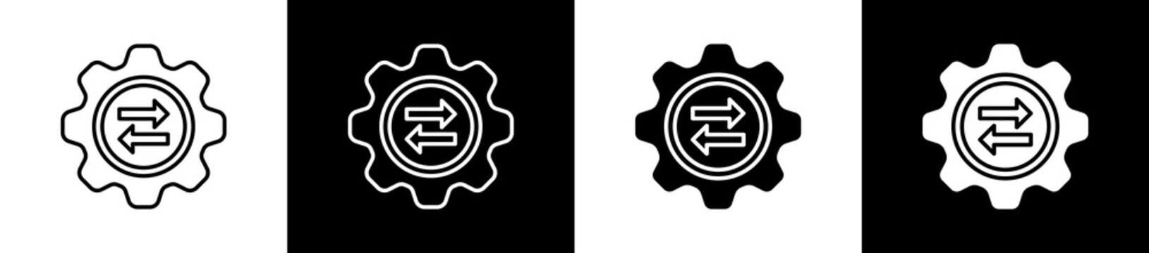 Update icon set in line and glyph style on black and white background
