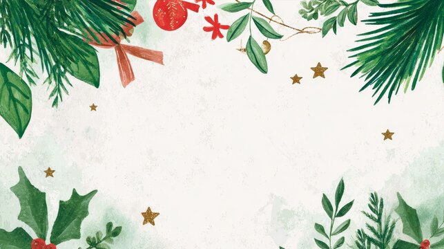 Christmas event program page with English text, decorated with greenery and festive symbols, joyful holiday design, elegant seasonal layout, cheerful celebration planning, detailed festive elements.