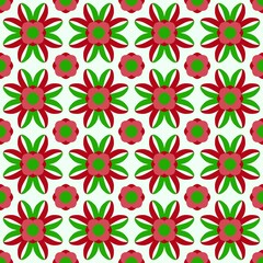 seamless floral pattern, Flowers seamless pattern and wall, background, Christmas wallpaper, floral, decor, green, red, Christmas 
