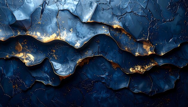 Deep blue metallic texture with golden highlights