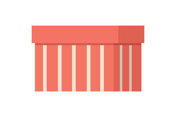 Red Striped Gift Box for Celebrations and Special Occasions. Valentine gift. Christmas present. Mother day gift.