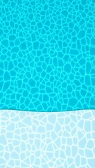 Empty swimming pool with clear blue water, pristine and ready,  aquatic,  health