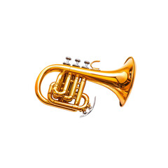 Obraz premium Gold Flugelhorn Musical Instrument Isolated