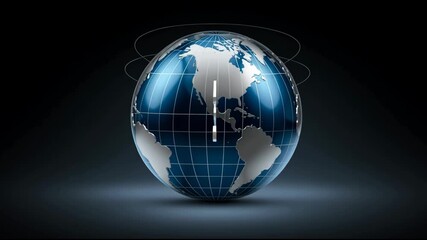 Futuristic blue globe of earth visualizing future of global business technology, modern communication network connecting world for digital data transfer - Powered by Adobe