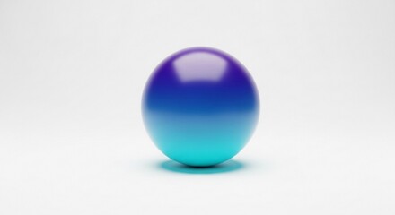 Gradient Blue and Purple Sphere on White Background.