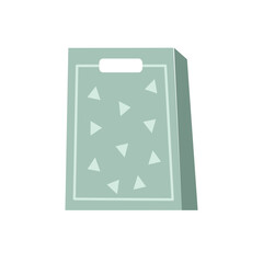 Mint Green Gift Bag with Triangle Pattern. Decorative Party Gift Bag. Christmas gift. Valentine gift. Paper bag.