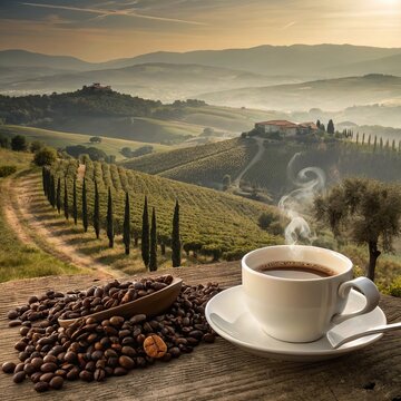 Rich aromas of Italian Roast waft up transporting the senses to