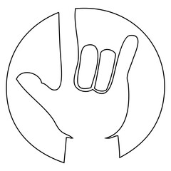 Cool Hand Gesture Outline