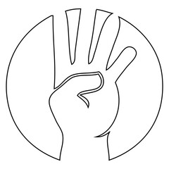 Hand counting to four symbol