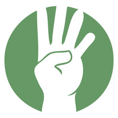Obraz premium Number three hand sign