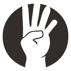 Obraz premium Hand Gesture Three