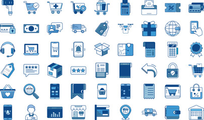 E-commerce and Online Shopping Icons illustration