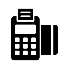 Flat icon POS machine retail terminal payment transaction commerce.
