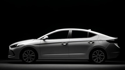 chassis. A sleek modern automobile is showcased in profile on a black background. mobility guides, transit brochures, designed for mobility and urban transit guides, used by operations managers.
