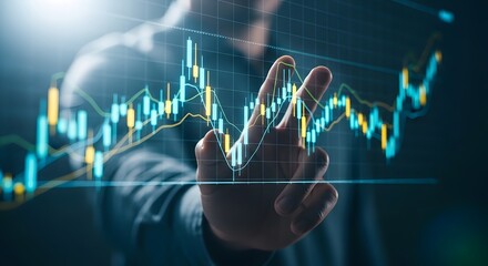 Trader analyzing stock market data financial investment chart business analysis and digital technolo