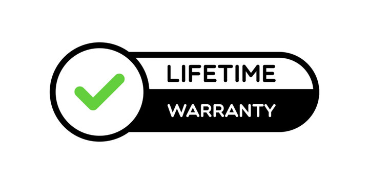 Vector Lifetime Warranty Label on White Background