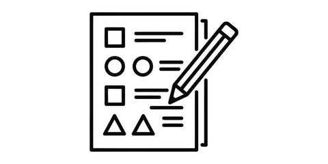 Checklist with pencil isolated on for task management