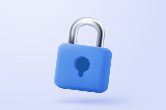 3D privacy lock icon signs with secure for online payment safety concepts. minimal password firewall secure for protect crime with hacker. 3d password correct buttons icon vector render illustration