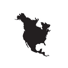 Sleek silhouette of North America for presentations or infographics featuring United States, Canada, and Mexico in a modern black and white design