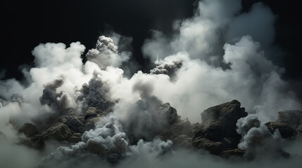 Obraz premium smoke on the black background on the black background