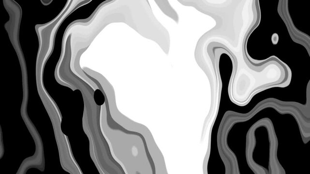Abstract monochrome fluid art with swirling organic shapes and smooth gradients
