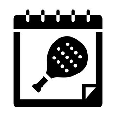 padel day glyph icon for schedule, sport, calendar