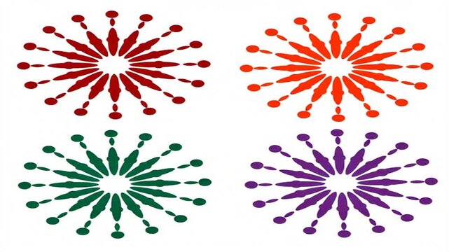 Abstract floral seamless pattern with red flowers and snowflakes vector illustration