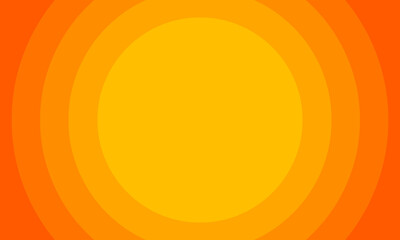 Abstract right vector background with concentric circles in yellow to orange gradient, radiating from the center like a sunburst for a warm, energetic, vector