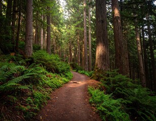 Sunlight Dappled Forest Trail