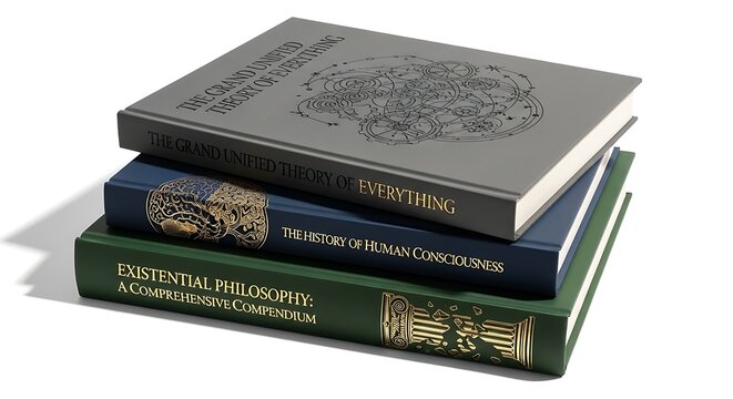 Stack of Vintage Books on Philosophy and Existentialism Symbolizing Knowledge and Intellectual Study