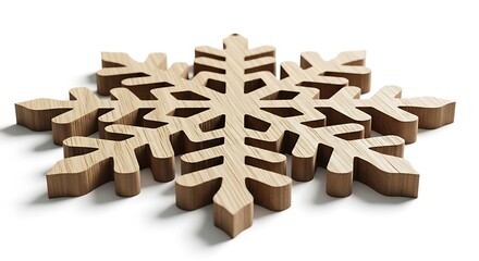 Rustic Wooden Snowflake Decoration Natural Winter Holiday Craftsmanship