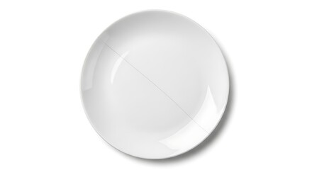 Elegant White Dinner Plate Isolated on White Background Minimalist Tableware for Food Photography Catering and Restaurant Concepts