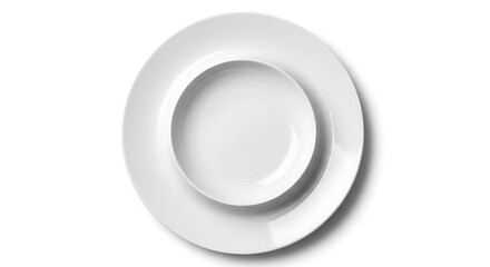 Elegant White Dinner Plate and Bowl Stacked for Fine Dining Presentation