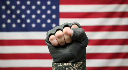 Black history month African american fist raised over american flag background 56696769 1