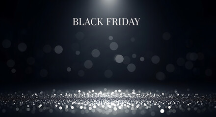 Black friday bokeh background Elegant dark blur layout design Silver and black glitter place on tabl 11621736 1