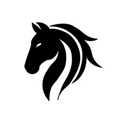 Stylized Horse Head Silhouette – Elegant Minimalist Vector Icon
