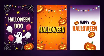 Collection of Halloween Themed Greeting Cards pumpkins