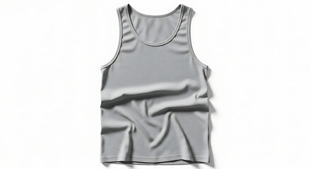 lightweight tank top mockup, soft cotton texture with realistic fabric folds, displayed flat with natural shadows, background subtly blurred to emphasize product details--v 6.1 --ar 16:9 --q 2"