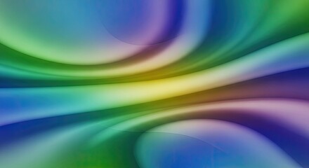 Obraz premium A vibrant, abstract background featuring a gradient of green, blue, and yellow hues with smooth, flowing lines.