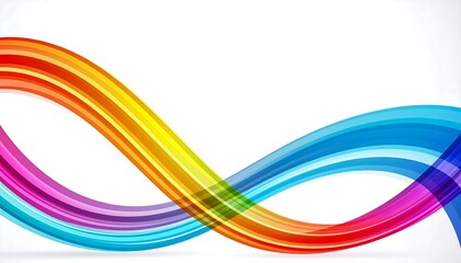 Colorful Abstract Wave Design on White Background for Creative Projects.