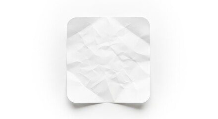 A single white tissue paper with a subtle diamond pattern folded and isolated on a clean white background isolated on white background